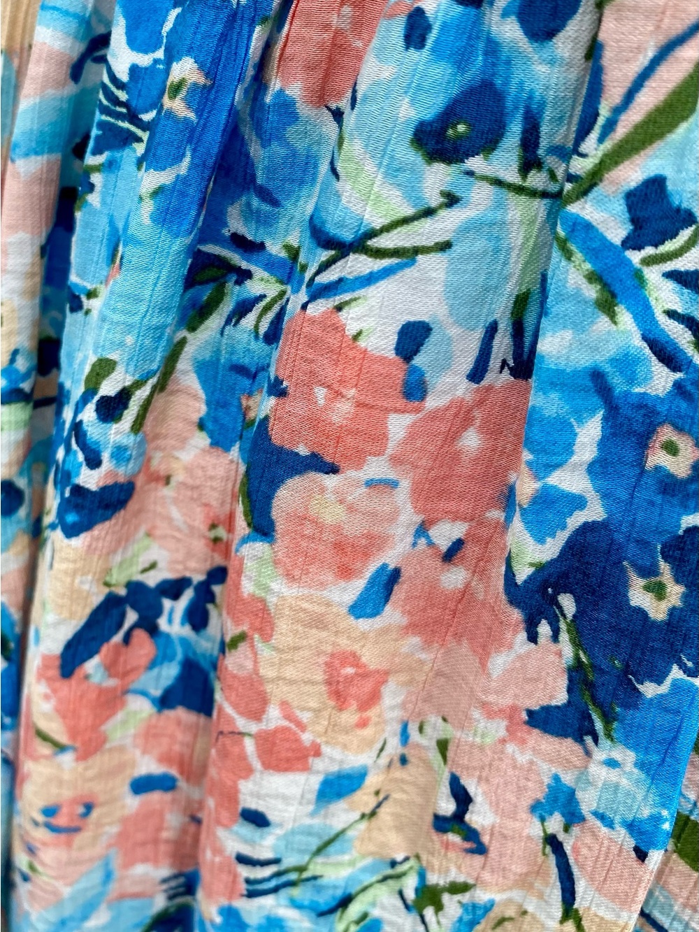 Abercrombie & Fitch Floral Ruffle Maxi Dress in Blue and Peach NWT Size XS - Picture 9 of 15